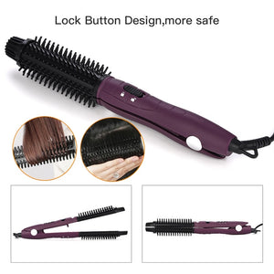 Hair Straightener & Curler Brush Iron