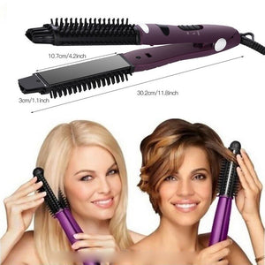 Hair Straightener & Curler Brush Iron