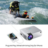 Mini LED projector AUN D40W, Video Beamer for home Cinema. 1600 lumens, HD support, wireless sync screen for iPhone / Android phone