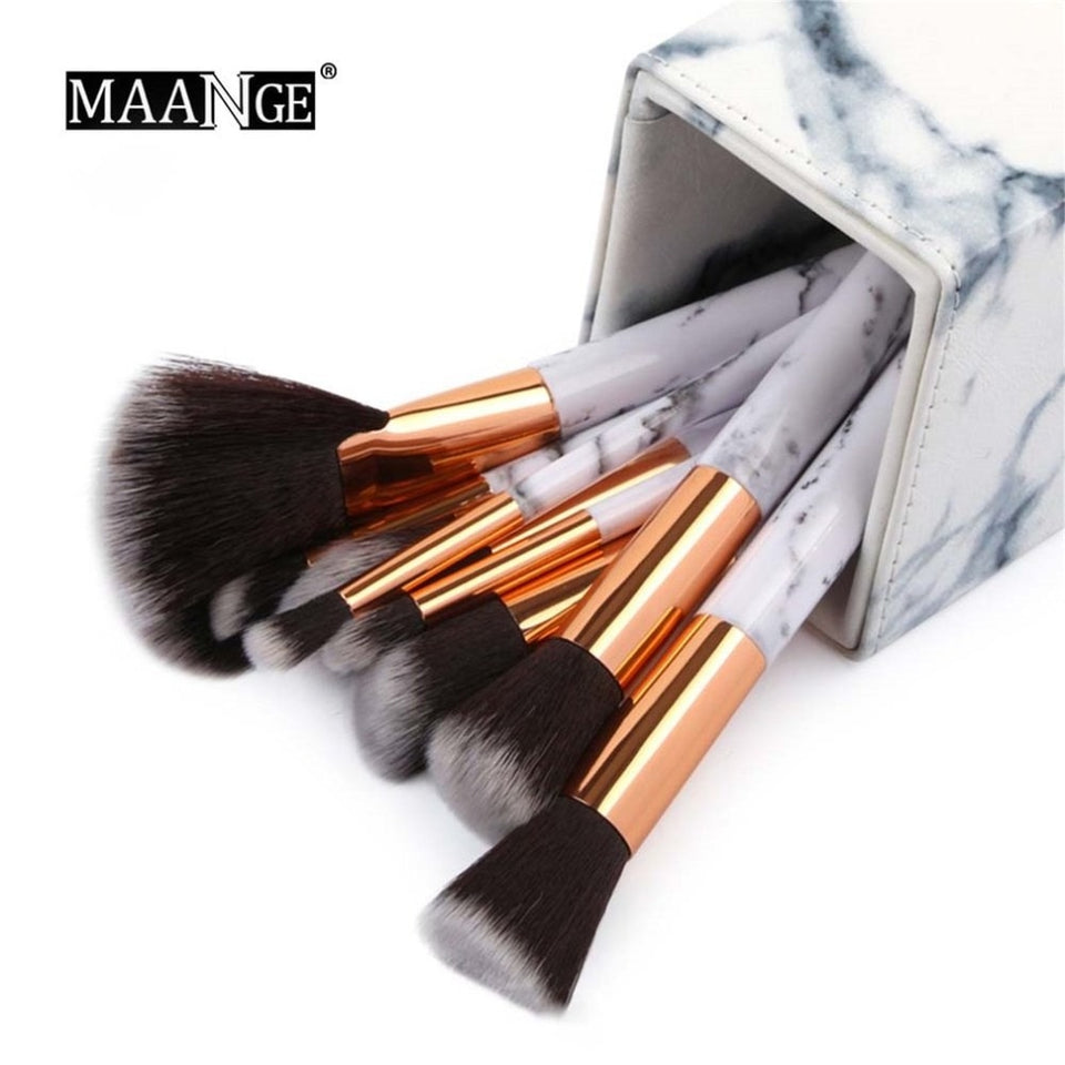 High Class Marble Pattern Makeup Brushes Organizer