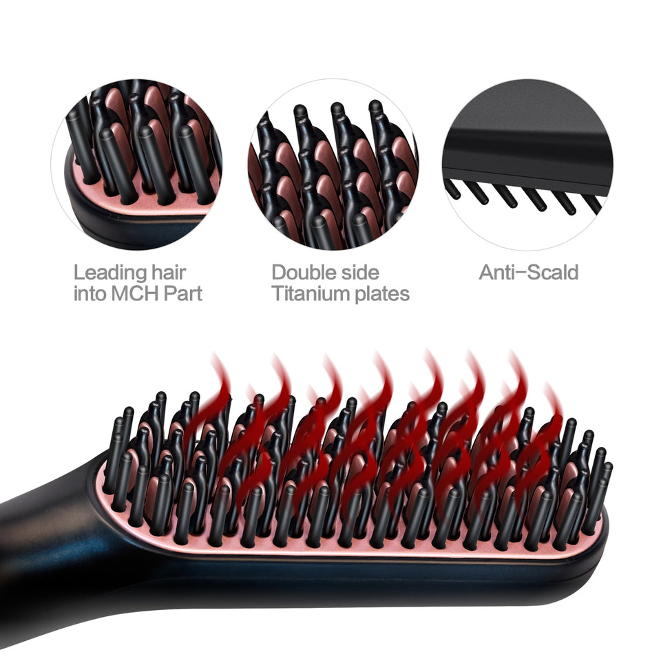 3 in 1 Multifunctional Hair Comb Brush Beard Straightener