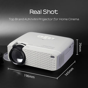 Mini LED projector AUN D40W, Video Beamer for home Cinema. 1600 lumens, HD support, wireless sync screen for iPhone / Android phone